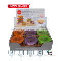Airtight borosilicate glass food container set with color box